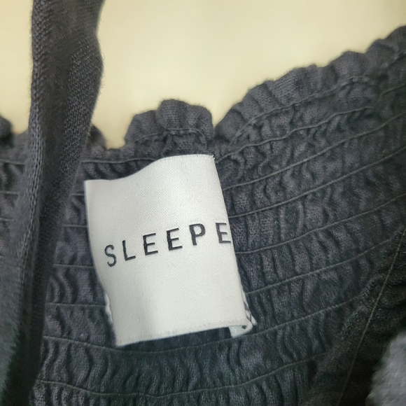 Sleeper Atlanta dress in Black with puffed sleeves and smocked bodice, sz m - Picture 11 of 13